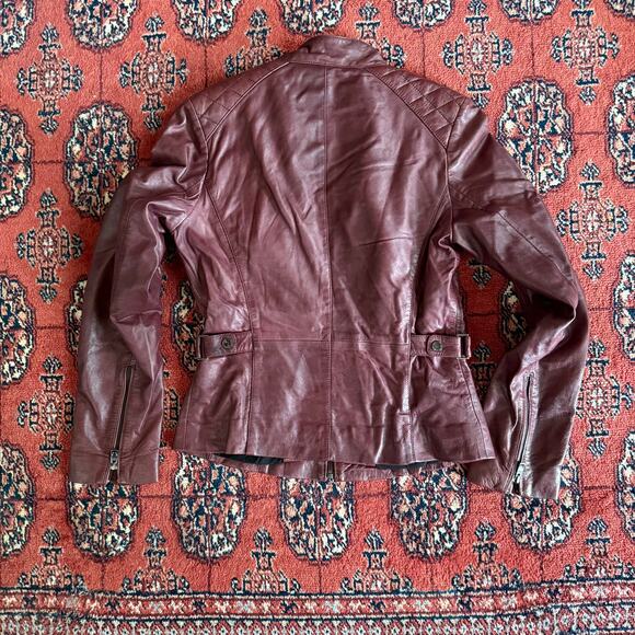 Bod & Christensen S Burgundy Butter Soft Leather Moto Style Jacket AMAZING - Picture 4 of 12